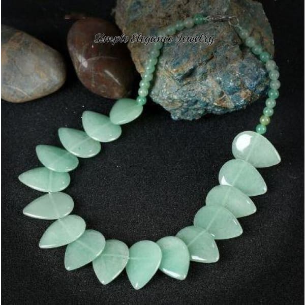 Green Onyx Stone Necklace (Optional Matching Bracelet) - Necklace - Natural Stone Necklaces