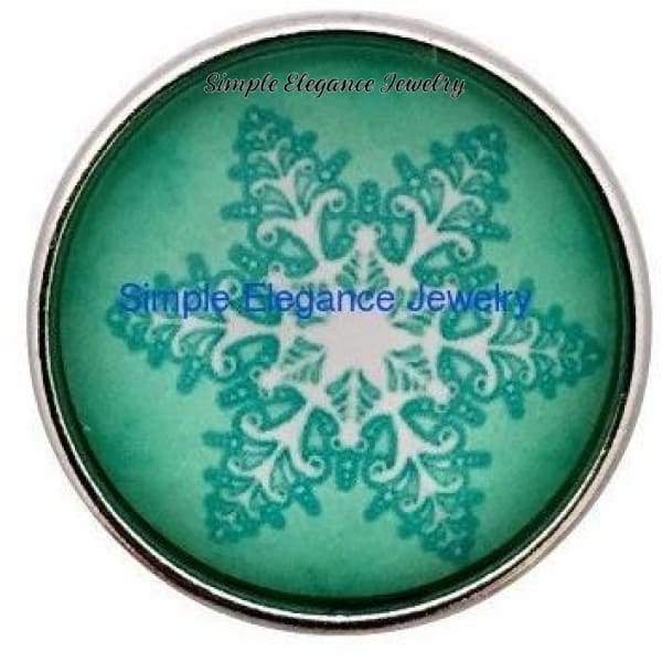 Green Snowflake Snap 20mm for Snap Jewelry - Snap Jewelry