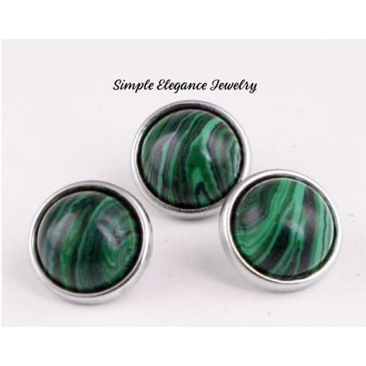 Green Stone 12mm Snap Charm - Snap Jewelry
