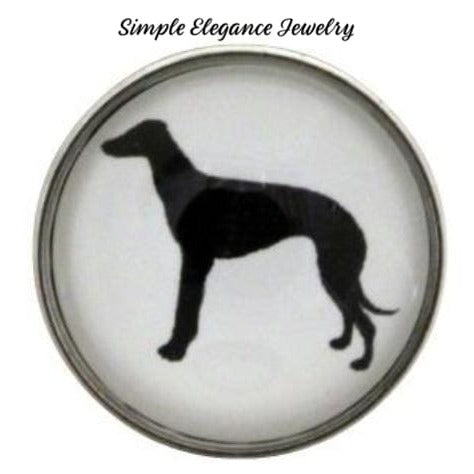 Greyhound Dog Snap Charm 20mm for Snap Jewelry - Snap Jewelry