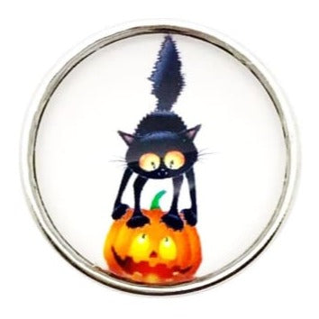 Halloween Cat-Pumpkin-Halloween Snap Button 20mm - Snap Jewelry