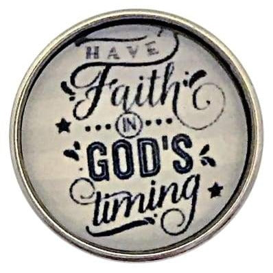 Have Faith In Gods Timing Snap Charm for Snap Charm Jewelry 20mm - Snap Jewelry