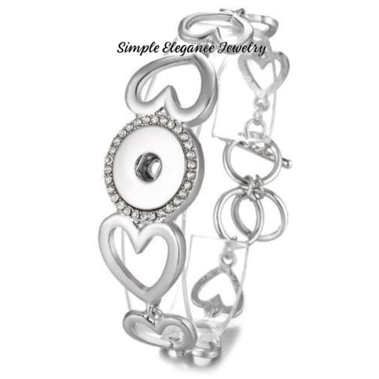 Heart Design Toggle Snap Bracelet - Snap Jewelry