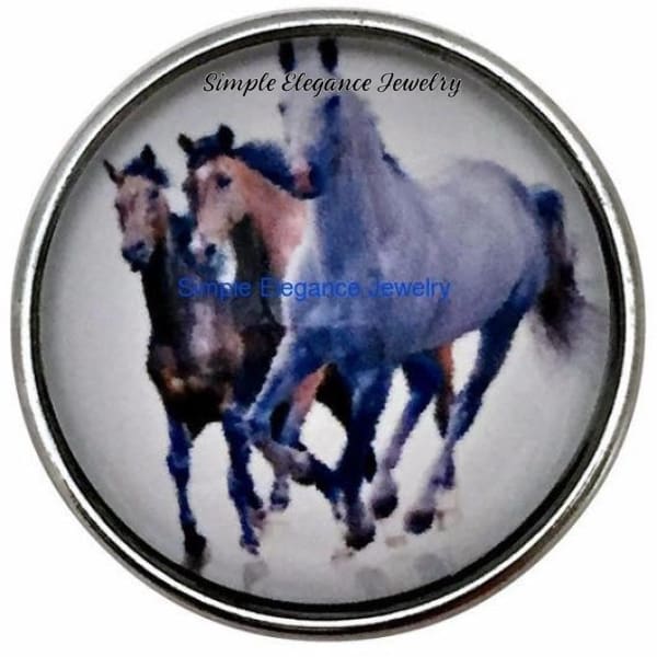 Horses Snap Charm 20mm for Snap Jewelry - Snap Jewelry