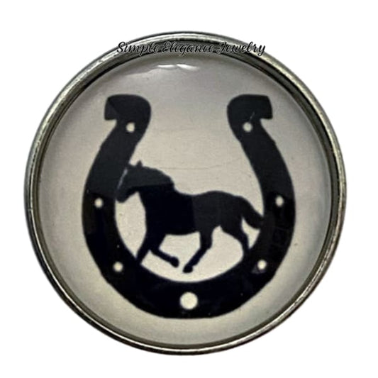 Horseshoe Horse Snap Charm 20mm - Snap Jewelry