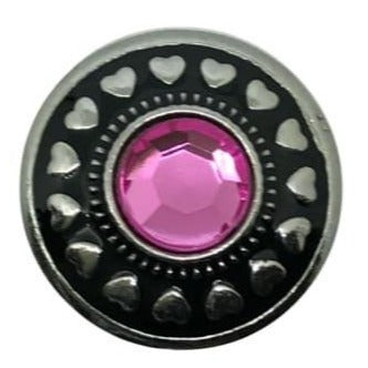 Hot Pink Metal Heart Snap 20mm for Snap Jewelry - Snap Jewelry