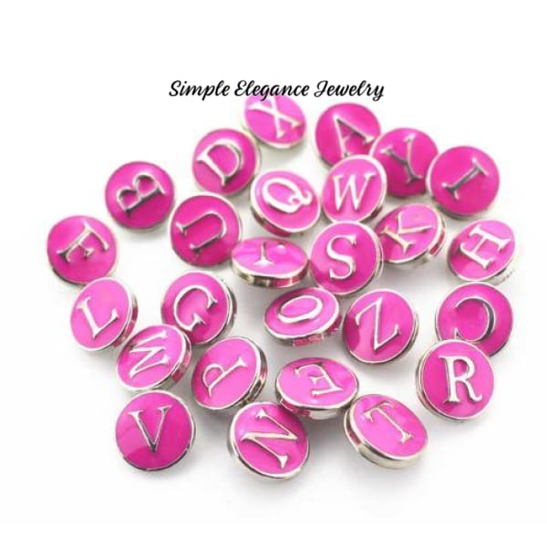 Hot Pink MINI Alphabet Letter Snap Charm 12mm for Snap Charm Jewelry - A - Snap Jewelry