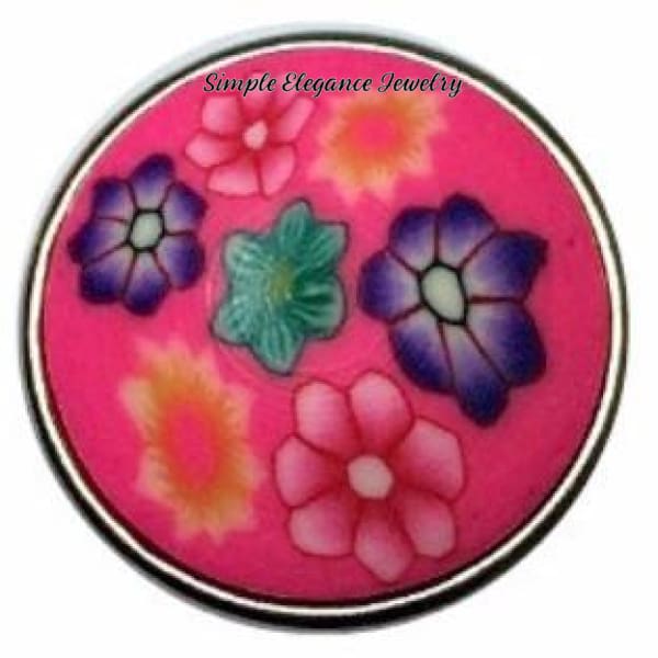 Hot Pink Polymer Clay Snap 18mm (Each One Slightly Different) - Snap Jewelry