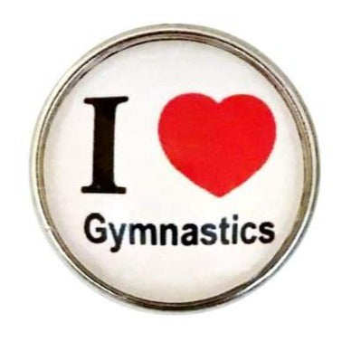 I Love Gymnastics 20mm Snap for Snap Jewelry - Snap Jewelry