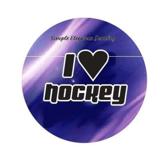 I Love Hockey Snap Charm 20mm - Snap Jewelry