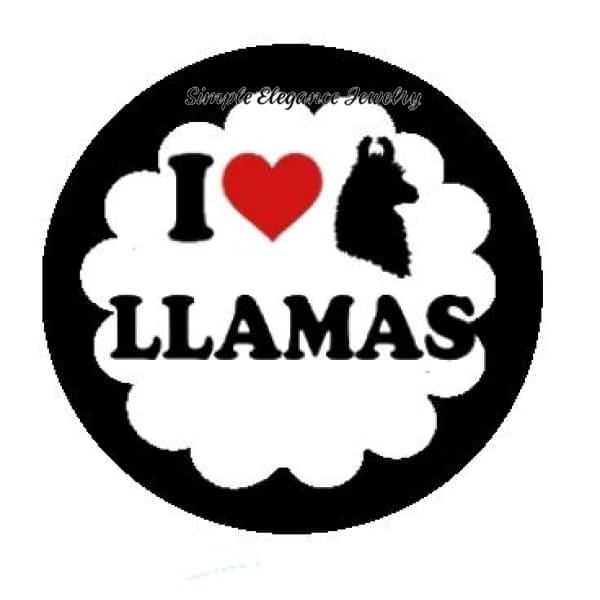 I Love Llamas Snap 20mm for Snap Jewelry - Snap Jewelry