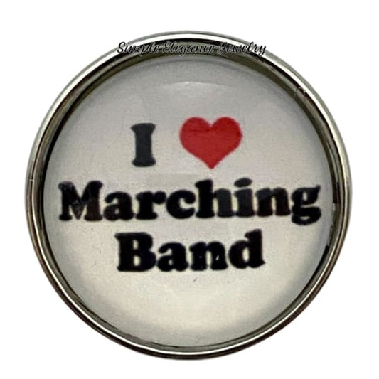 I Love Marching Band Snap Charm 20mm - Snap Jewelry