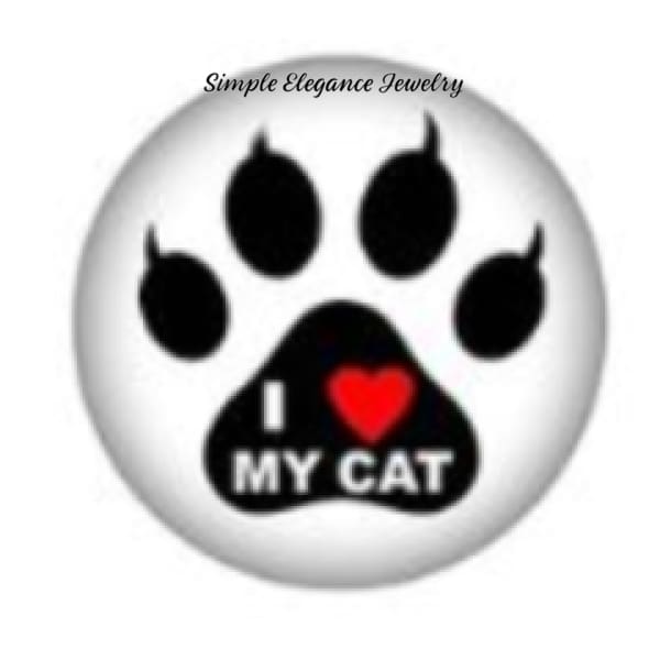 I Love My Cat Snap Charm 20mm for Snap Jewelry - Snap Jewelry