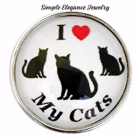 I Love My Cats Snap Charm for Snap Jewelry - Snap Jewelry