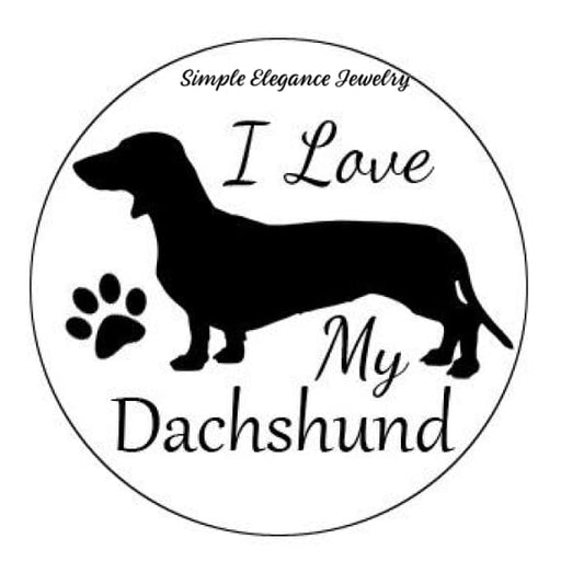 I Love My Dachshund Dog 20mm or 12mm Snap for Snap Jewelry - 20mm Snap - Snap Jewelry