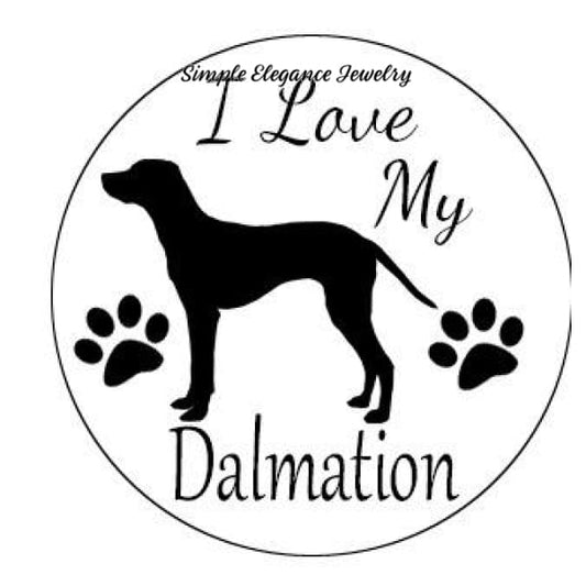I Love My Dalmation 20mm or 12mm Snap for Snap Jewelry - 20mm Snap - Snap Jewelry