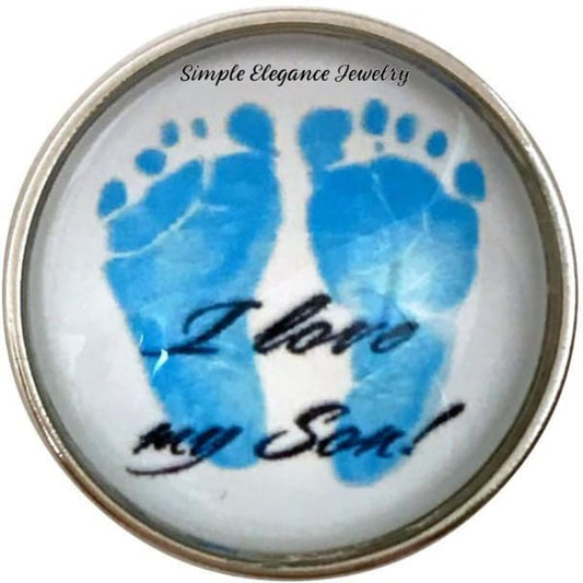 I Love My Son Footprints Snap 20mm for Snap Jewelry - Snap Jewelry