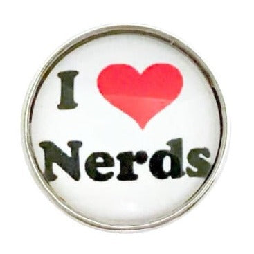 I Love Nerds 20mm Snap-Snap Charm Jewelry - Snap Jewelry