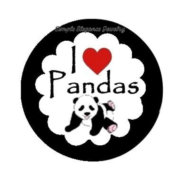 I Love Pandas Charm 20mm for Snap Jewelry - Snap Jewelry