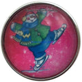 Ice Skating Snowman Snap 20mm for Snap Jewelry - Snap Jewelry