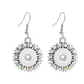 Iridescent Rhinestone Starburst 12mm Earrings for Snap Charm Jewelry