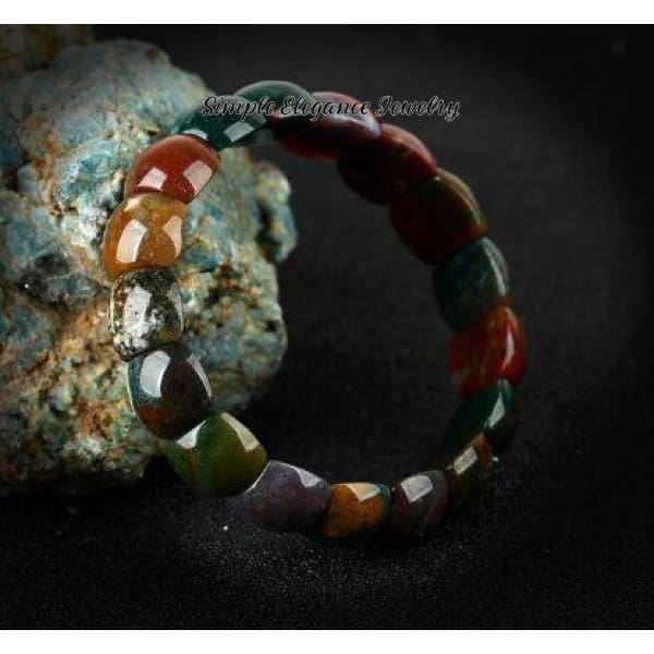 Indian Agate Onyx Stone Necklace (Matching Optional Bracelet) - Bracelet - Natural Stone Necklaces