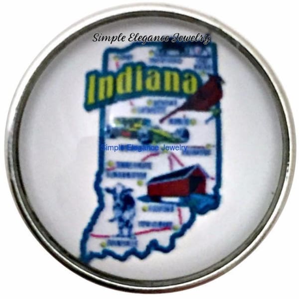 Indiana State Snap 20mm for Snap Charm Jewelry - Snap Jewelry
