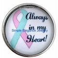 Infant Loss Ribbon Snap 20mm - Snap Jewelry