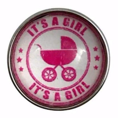 Its A Girl Snap Charm 20mm for Snap Jewelry - Snap Jewelry