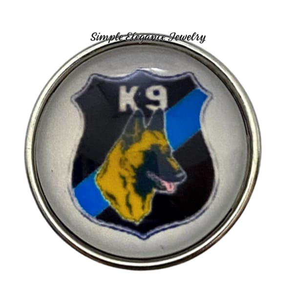 K9 Police Dog Snap Charm 20mm - Snap Jewelry