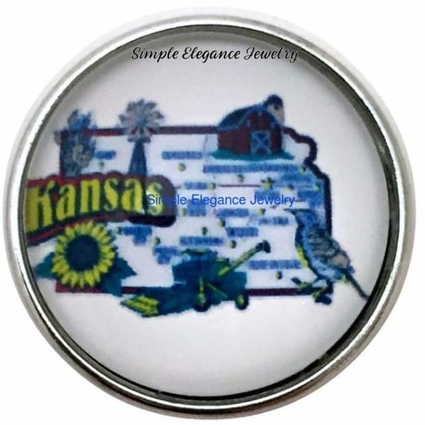 Kansas State Snap 20mm for Snap Charm Jewelry - Snap Jewelry