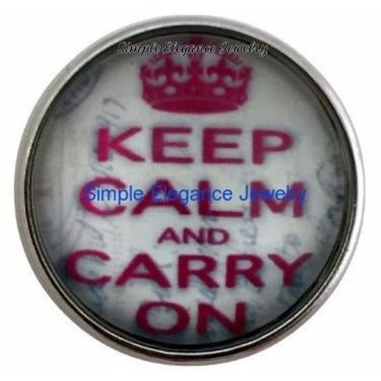 Keep Calm Carry On Snap 20mm - Snap Jewelry
