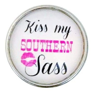 Kiss My Southern Sass Snap 20mm for Snap Jewelry - Snap Jewelry