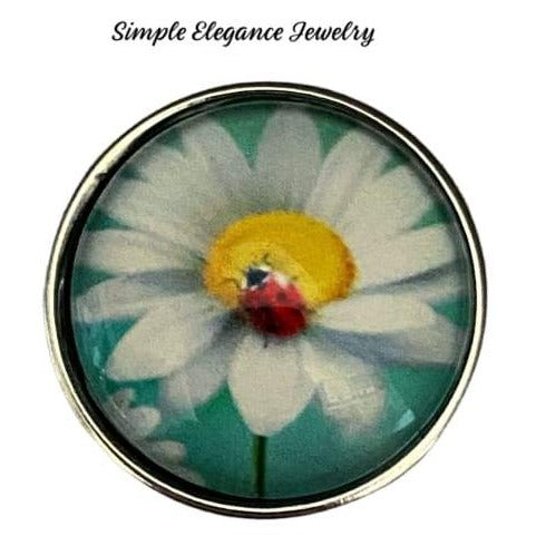 Ladybug Daisy Snap Charm 20mm - Snap Jewelry