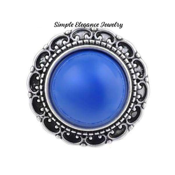 Filigree Edge Metal-Rhinestone Snap 20mm for Snap Charm Jewelry - Blue - Snap Jewelry
