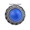 Filigree Edge Metal-Rhinestone Snap 20mm for Snap Charm Jewelry - Blue - Snap Jewelry
