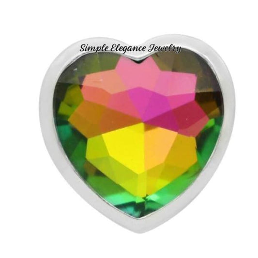 Large Iridescent Heart Snap 20mm - Snap Jewelry