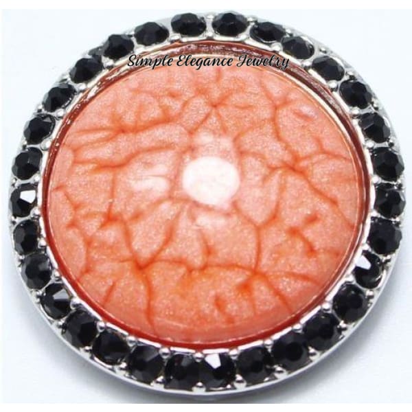 Large Orange/Coral Enamel Snap 22mm Snap for Snap Jewelry - Snap Jewelry