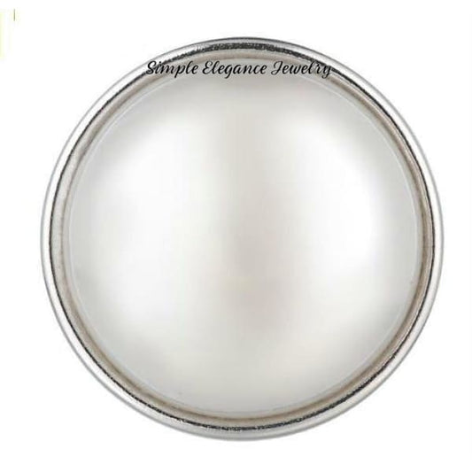 Large Pearl 20mm Snap Charm for Snap Button Bracelets - Snap Jewelry