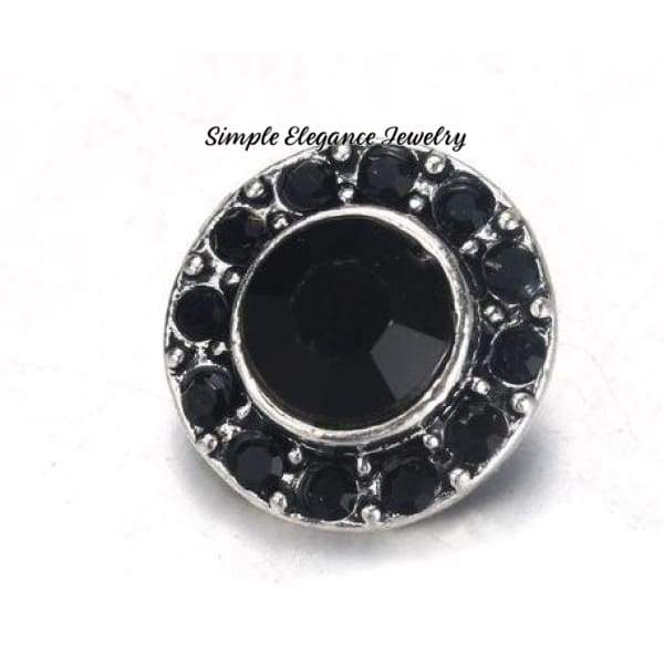 Large Rhinestone-12mm MINI SNAP - Black - Snap Jewelry