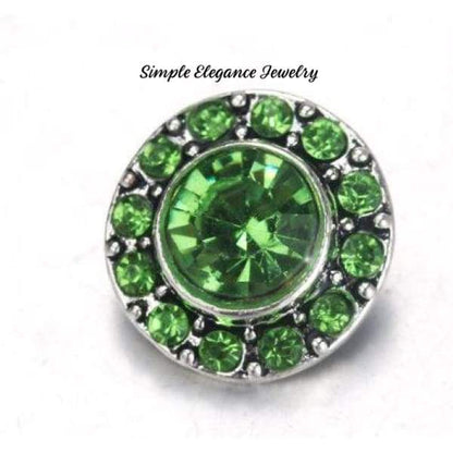 Large Rhinestone-12mm MINI SNAP - Green - Snap Jewelry