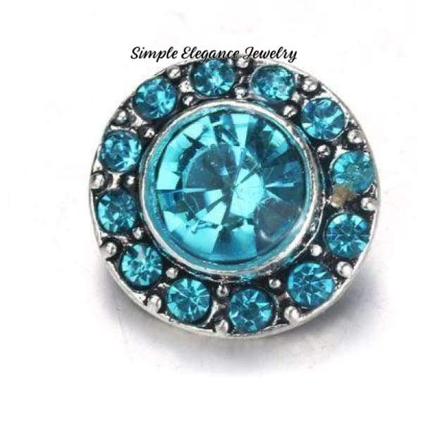 Large Rhinestone-12mm MINI SNAP - Turquoise - Snap Jewelry