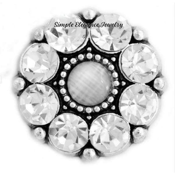 Large Rhinestone 20mm Snap-Snap Charm Jewelry - Clear - Snap Jewelry