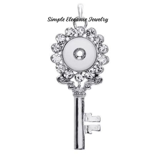 Large Rhinestone Key Snap Pendant for 18mm-20mm Snaps - Snap Jewelry