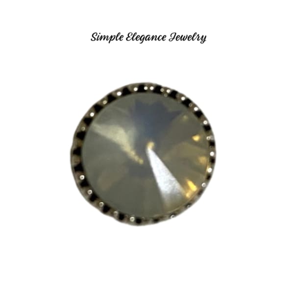 Large Rhinestone MINI Snap Charm12mm - Opal - Snap Jewelry