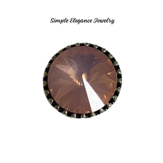 Large Rhinestone MINI Snap Charm12mm - Pink - Snap Jewelry