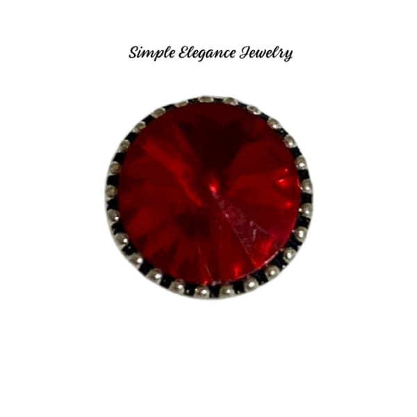 Large Rhinestone MINI Snap Charm12mm - Red - Snap Jewelry