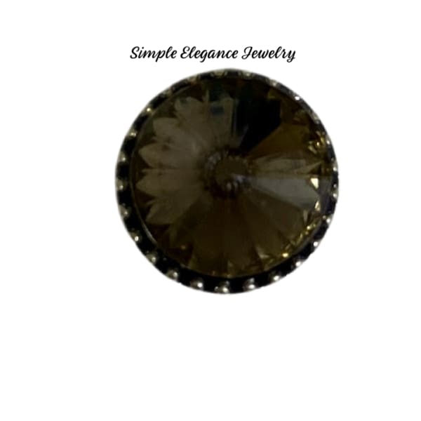 Large Rhinestone MINI Snap Charm12mm - Smoke - Snap Jewelry