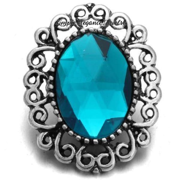 Large Rhinestone Snap 20mm for Snap Jewelry (Assorted Colors) - Teal Blue - Snap Jewelry