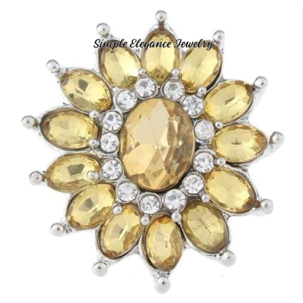 Large Rhinestone Snap Charm 22mm for Snap Charm Jewelry - Amber - Snap Jewelry